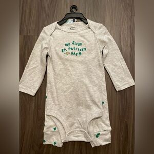 Carter's Gray and Green St. Patrick's Day Baby matching set size 12 months